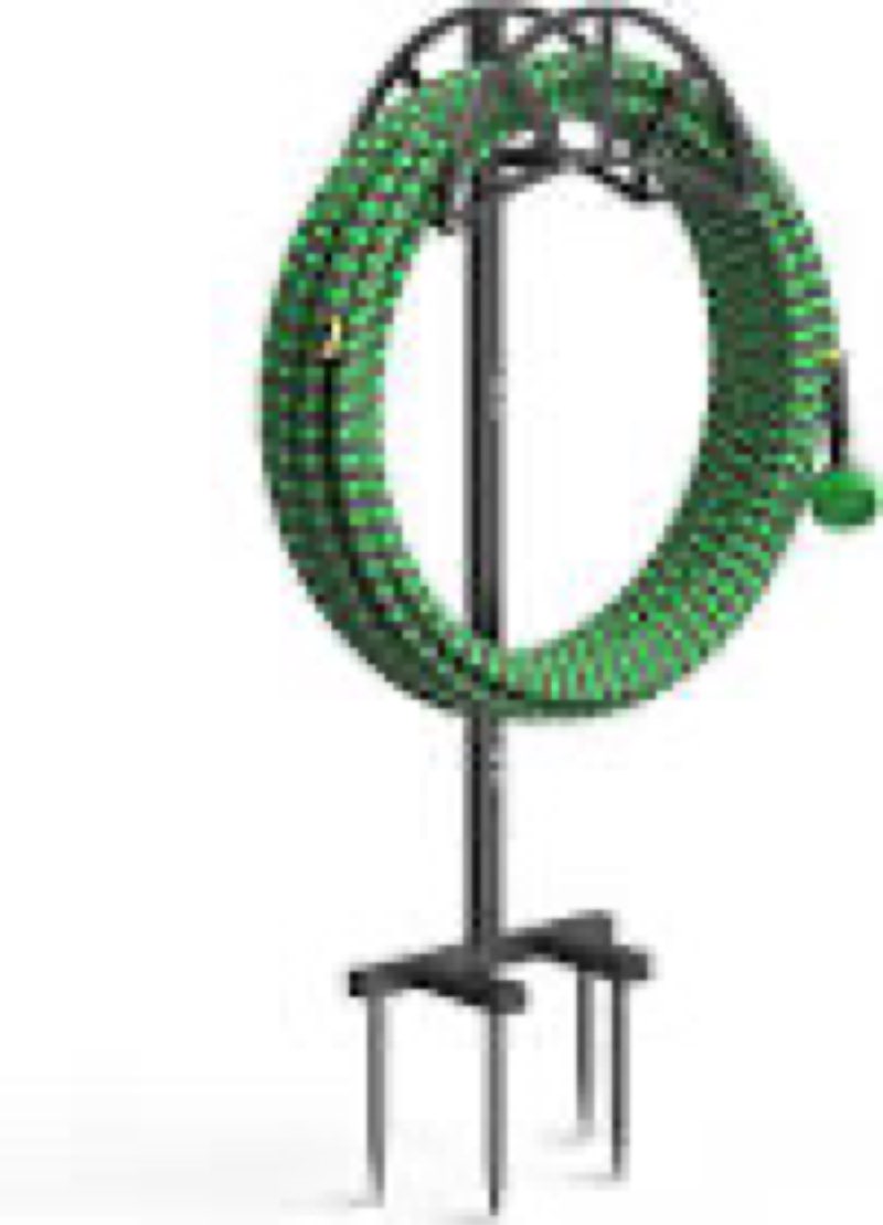 mr ironstone garden hose holder freestanding with 4 spikes, upgraded water hose holder with stainles