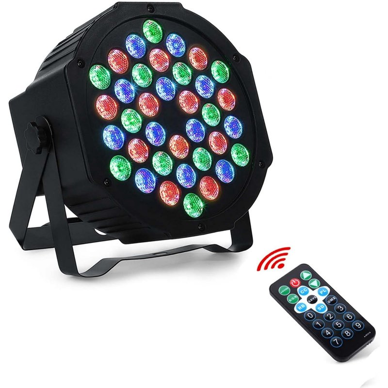 36 LED Stage Lights RGB DJ LED Par Light Remote & DMX Controlled Sound Activated Auto Play Uplights for Wedding Birthday Christmas Holiday Music Show Dance Party Stage Lighting