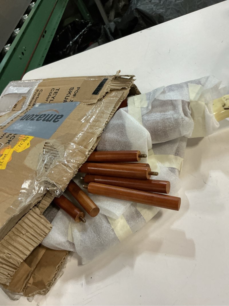 Condition photo showing Good Condition for Solid Wood Coat Rack and Stand, Free Standing Clothes Hanger with 8 Hooks and 3 Adjustable Height, Perchero, Hat Stand, Coat Hanger, Wooden Racks for Entryway or Hallway (Brown)