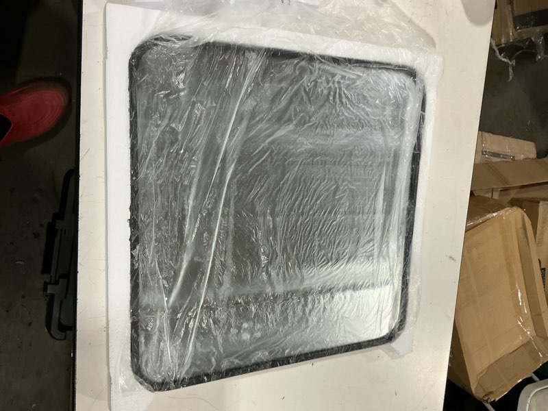 Condition photo showing Good Condition for 20x20 black square mirror, bathroom mirrors for over sink, rectangle bathroom vanity mirror for wall, large modern metal frame shatterproof rectangular mirror for restroom powder room toilet