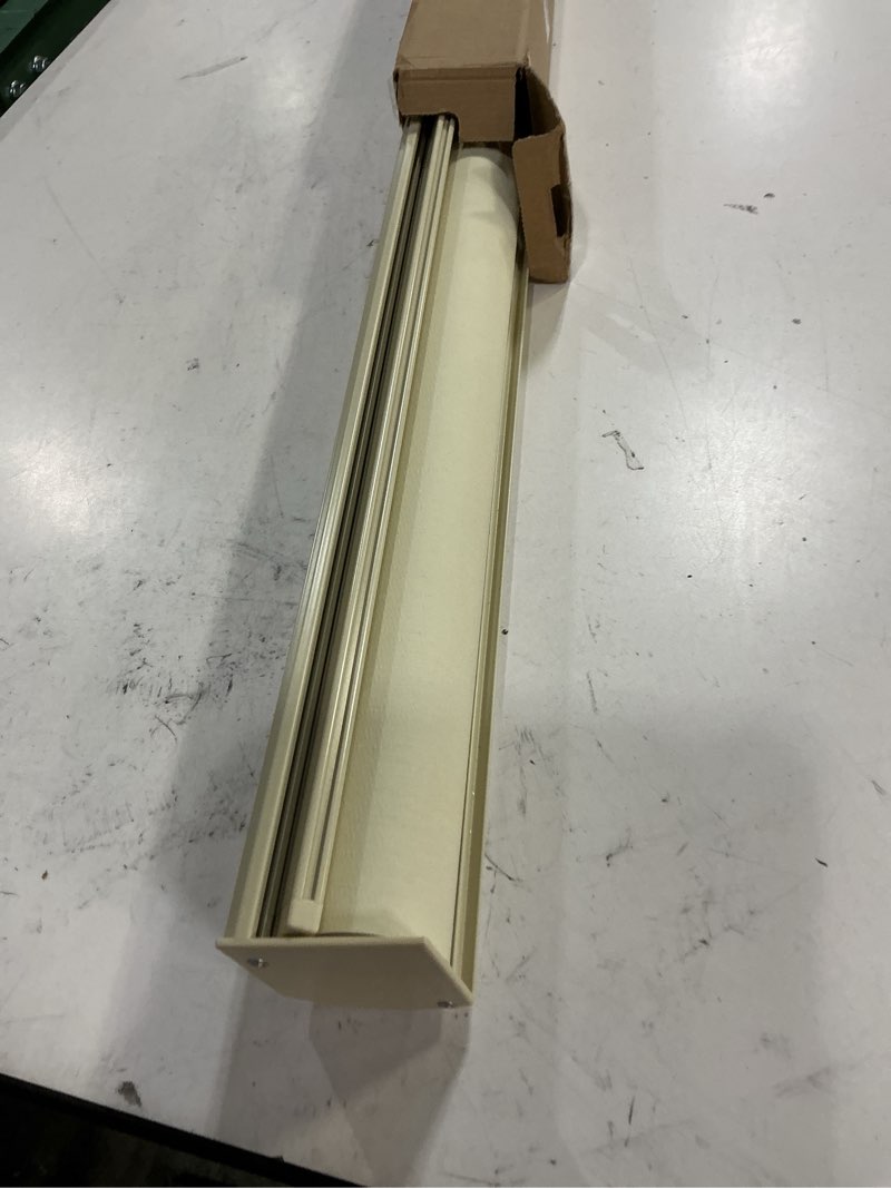 Condition photo showing As Is for chrisdowa cordless blackout roller shades for windows, striped free-stop window blinds with privacy, thermal insulated window shades for home, office and door. beige, 29" w x 72" h 29"w x 72"h beige