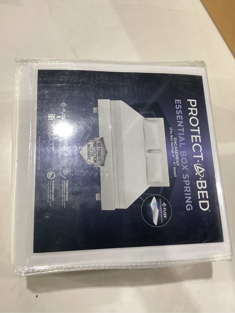 Condition photo showing New/Like New for protect-a-bed essential zippered boxspring encasement queen, noiseless odor-resistant, bed bug and dust mite resistant, 100% waterproof top, machine washable, fits 6-11" boxsprings?