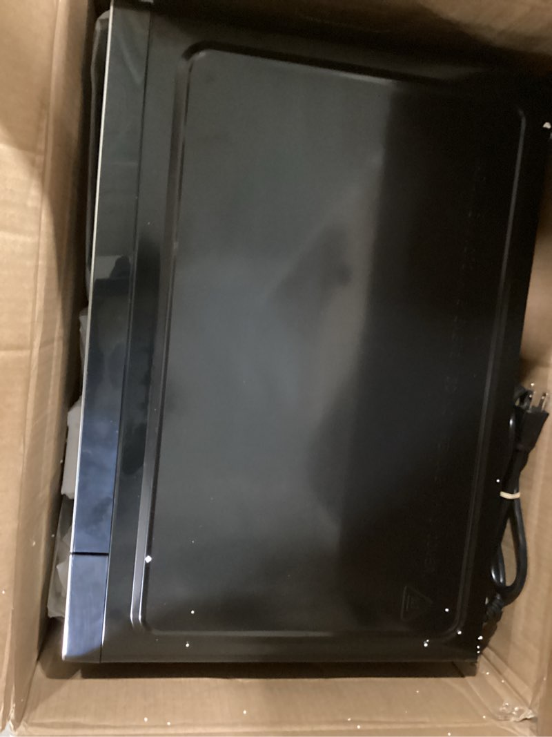 Condition photo showing Good Condition for commercial chef countertop microwave, 1.1 cubic feet, black with stainless steel trim stainless steel 1.1 cubic feet