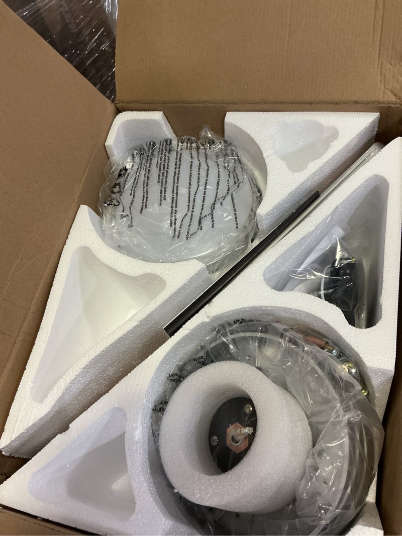 Condition photo showing Good Condition for asyko ceiling fans with lights,46" low profile ceiling fan with light and remote control, flush mount, reversible, dimmable, quiet, silver small ceiling fan for bedroom 3 blades silver-46in-3blade