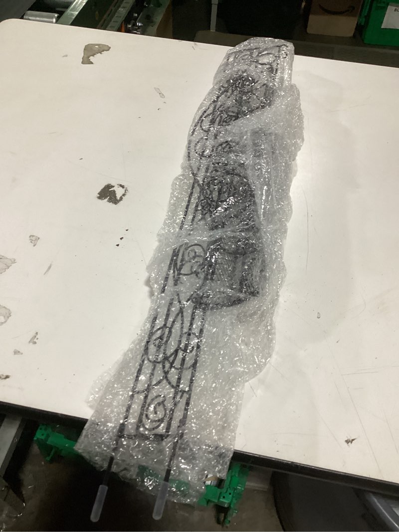 Condition photo showing As Is for zonon metal calendar holder for wall 18 x 32 inches wrought iron calendar frame with basket vertical poster hanger for canvas artwork diamond painting(flower)