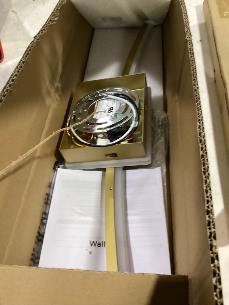 Condition photo showing Good Condition for benkut modern led wall sconce gold light fixtures over mirror modern bath wall lighting for bathroom, dimmable vanity light for bathroom(5cct 23.6inch) gold 24 in