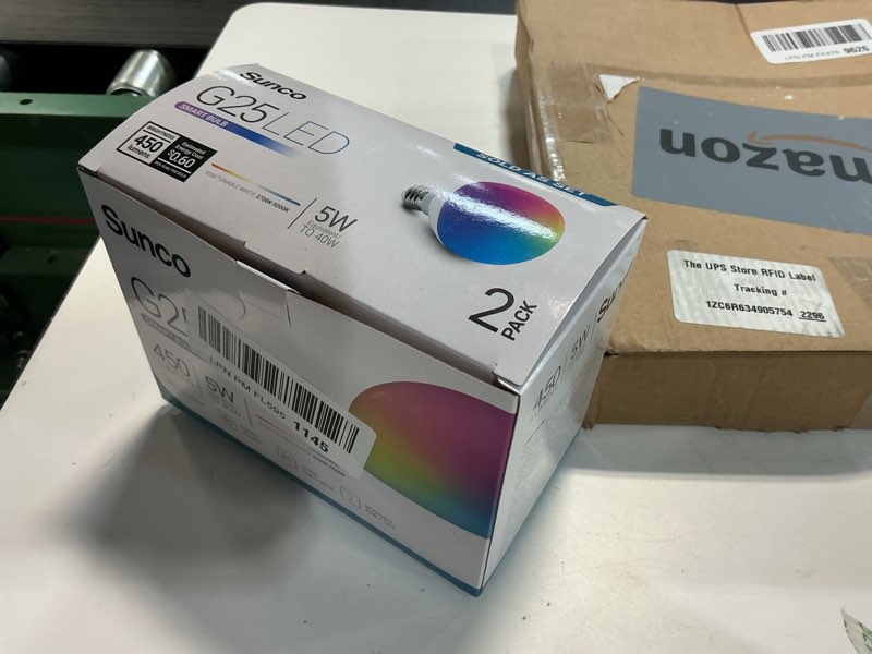 Condition photo showing New/Like New for Sunco Smart Globe Bulbs G25 LED, Alexa Compatible LED Decorative Round Vanity Bulbs, 5W, Color Changing RGBCW, Dimmable WiFi Vanity Smart Bulbs for Amazon Alexa, Google Assistant, 2 Pack. 2 Count (Pack of 1)