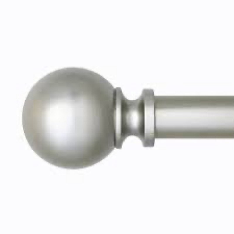 easy install no drill curtain rod set 72-144", nickel