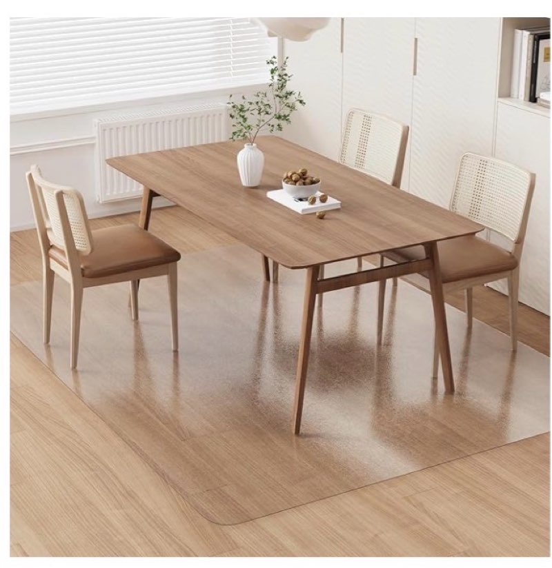 clear plastic floor mat for under dining table, 5'×7' large no slip waterproof vinyl area rug for home, anti-spill hard floor protector cover for living room, splat mat for under high chair