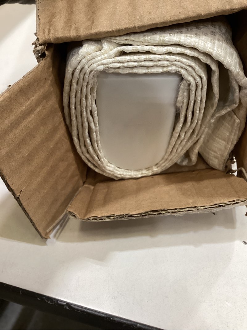 Condition photo showing Good Condition for madison park galen cordless roman shade, 27"w x 64"h, sheen ivory – room darkening, thermal insulated, energy efficient window blind with subtle sheen basketweave fabric for privacy room darkening basketweave sheen ivory 27"w x 64"h