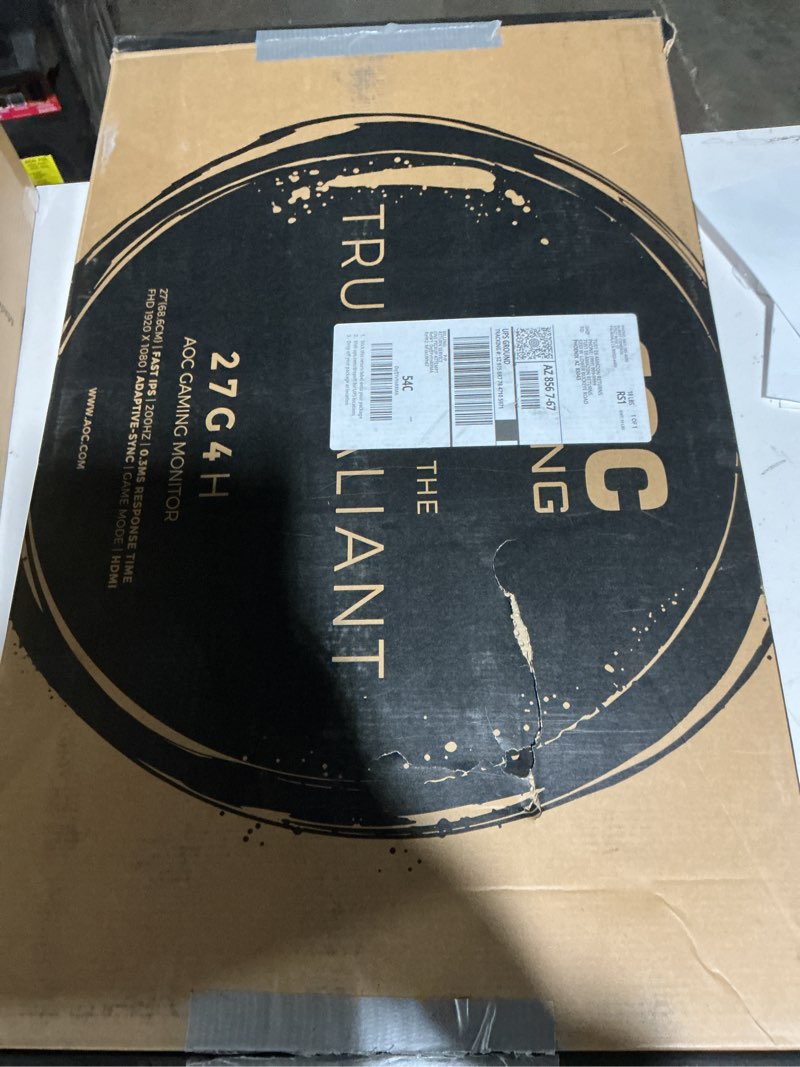 Condition photo showing New/Like New for aoc 27g4h 27 inch gaming monitor, full hd 1920x1080, ips panel, 200hz 0.3ms mprt, g-sync compatible, 1x hdmi 2.0, 1x display port, hdr, height adjustable, srgb 120.3%, 3-year zero-bright-dot