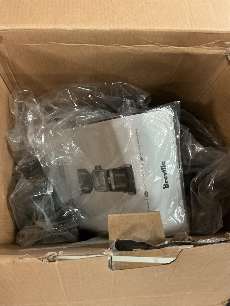 Condition photo showing As Is for breville bcg820bss smart grinder pro for coffee and espresso, brushed stainless steel brushed stainless steel 18 oz coffee bean capacity