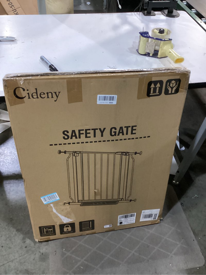 Condition photo showing New/Like New for 34" extra tall baby gate for stairs, auto close stroller friendly dog gate indoor for doorways, pressure mounted 29"-45" wide baby gate, easy walk through gate for children & pets, black black 29-45"wide, 34"tall