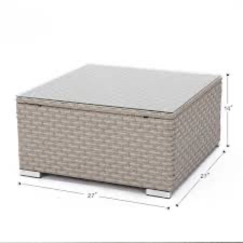 Bouscat Wicker Glass-Top Coffee Table(incomplete)