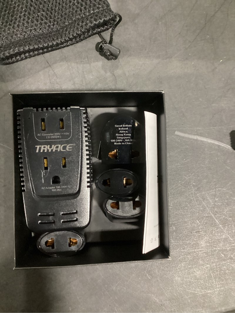 Condition photo showing Good Condition for upgrade tryace 2000w voltage converter, step down 220v to 110v converter for hair dryer straightener curling iron, suitable for toothbrush shaver, 10a power adapter for laptop phone, eu/uk/au/us plug