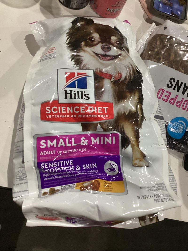 Condition photo showing New/Like New for Hill s Science Diet Adult Sensitive Stomach & Skin Small & Mini Chicken Recipe Dry Dog Food  4 lb bag