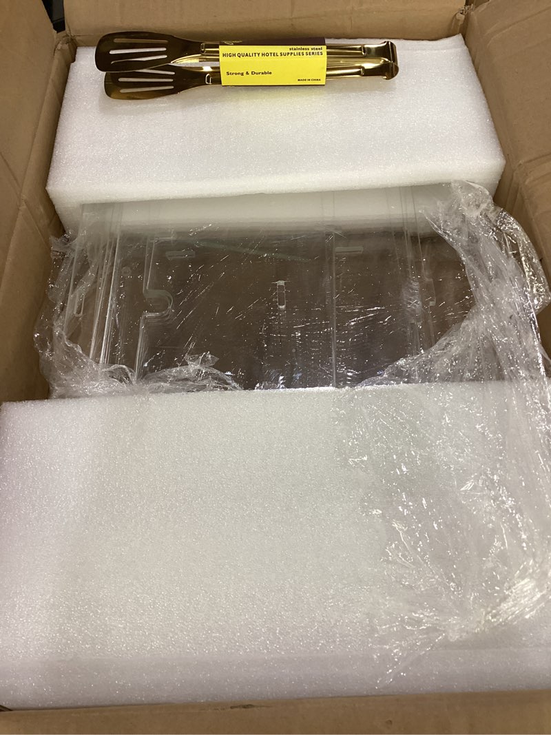 Condition photo showing New/Like New for 2-tiers bakery display case for commercial countertop, 18.9" x 9.5" x 11.8" acrylic pastry display case storage box for dessert donut bread cake cupcake bagels cookie