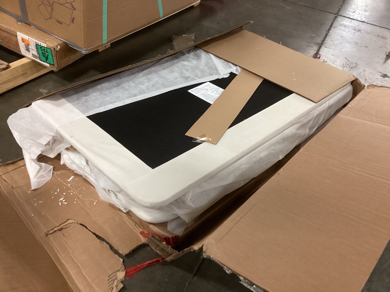 Condition photo showing As Is for KEIKI Twin Size Upholstered Platform Bed Frame with 2 Storage Drawers and Adjustable Backrest, Multi-function Velvet Sofa Bed with Solid Slat, No Box Spring Required, Easy Assembly, for Bedroom, Beige Beige Twin