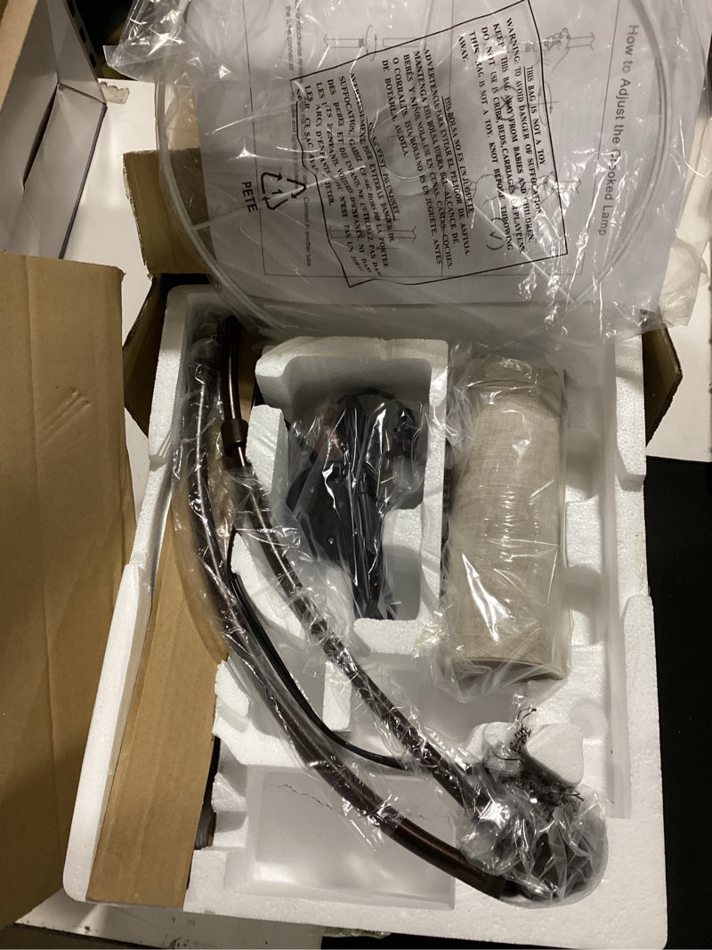 Condition photo showing Good Condition for floor lamp for living room, vintage arc floor lamp with adjustable lamp head, tall pole lamp with on/off pedal switch, over couch arched reading light for bedroom, office, study room (antique bronze)