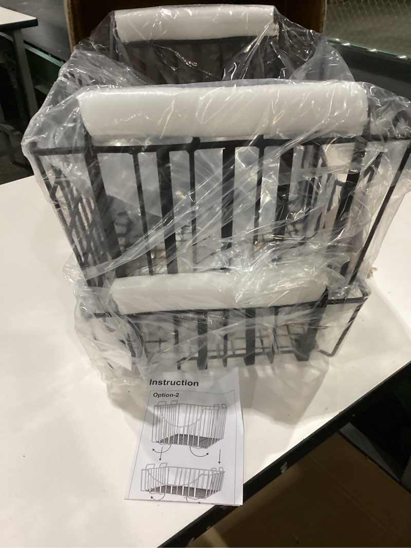 Condition photo showing New/Like New for Gourmet Basics by Mikasa Band Stripe Stacking Kitchen Bathroom Office Storage Baskets, Set of 2