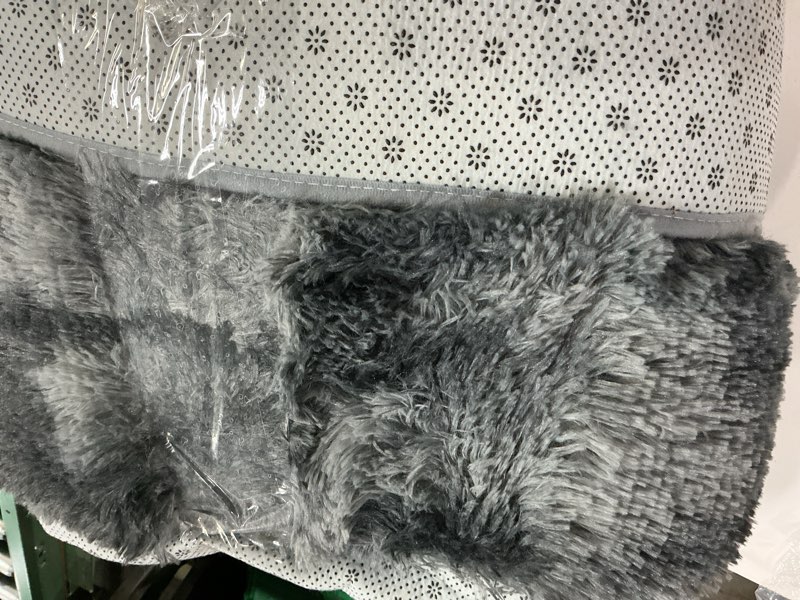 Condition photo showing As Is for rugs for living room 6x9, alfombras para salas shag large plush soft area rug, shaggy carpets for bedroom, kids boys girls home decor aesthetic(dark grey tie-dyed, 6 x 9 feet) 6' x 9' (rectangular) dark grey tie-dyed