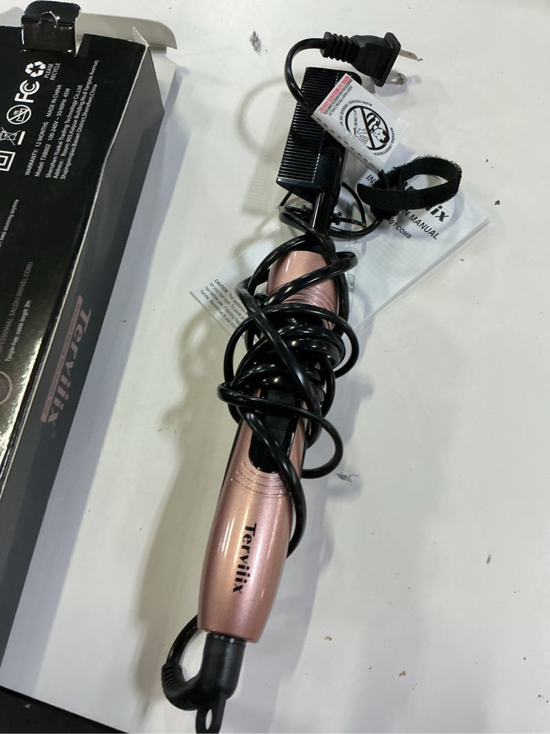 Condition photo showing As Is for terviiix electric hot comb for lace front wigs, pressing combs for black women hair, anti-scald straightening comb with keratin & argan oil infused teeth, temperatures adjustable, 60 min auto shut off rose gold