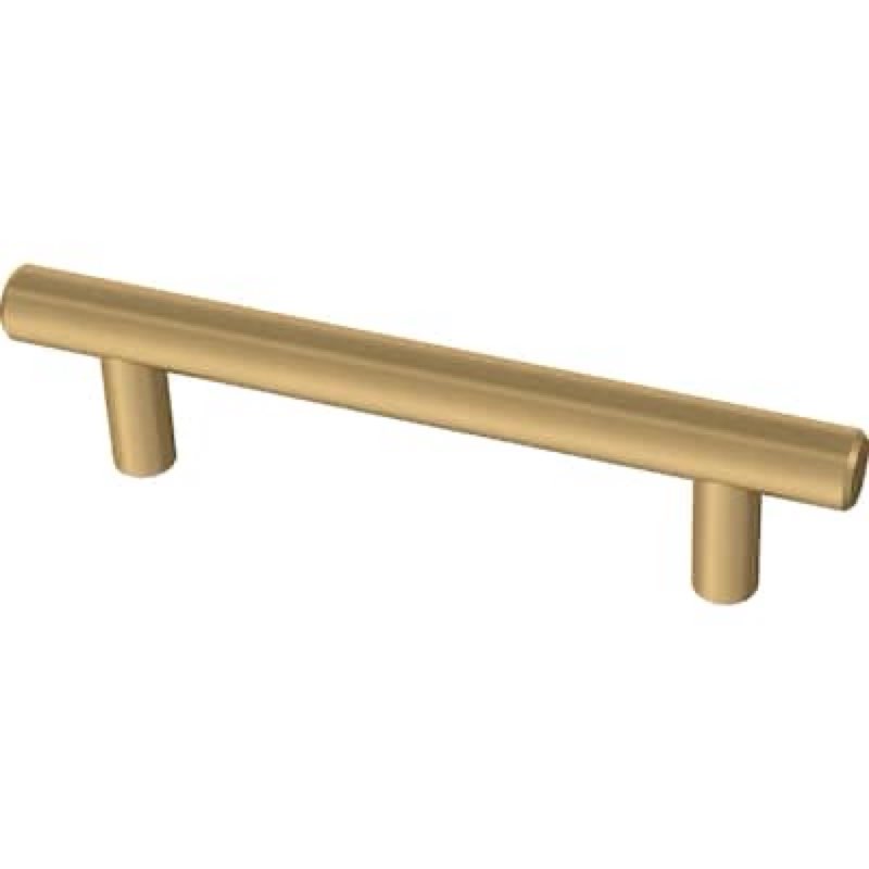 Origin 21 Axel 3-3/4-in , 96mm Center to Center Solid Stainless Satin Gold Cylindrical Bar Drawer