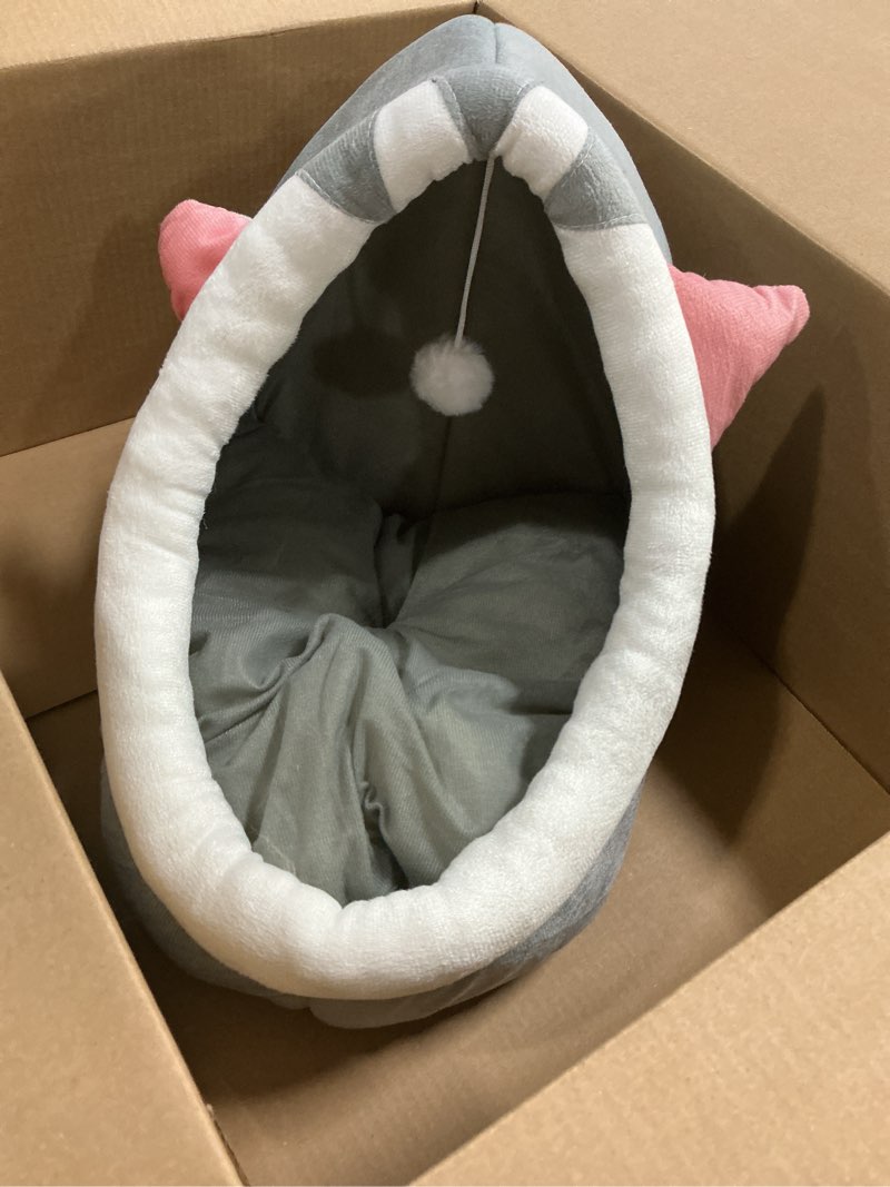 Condition photo showing Good Condition for Cat Beds for Indoor Cat Pet Beds for Cats and Small Dogs Cat Bed Cave Pet Plush Tent House for Cats Kitten Dogs Puppy and Rabbit Gray Sizes-S