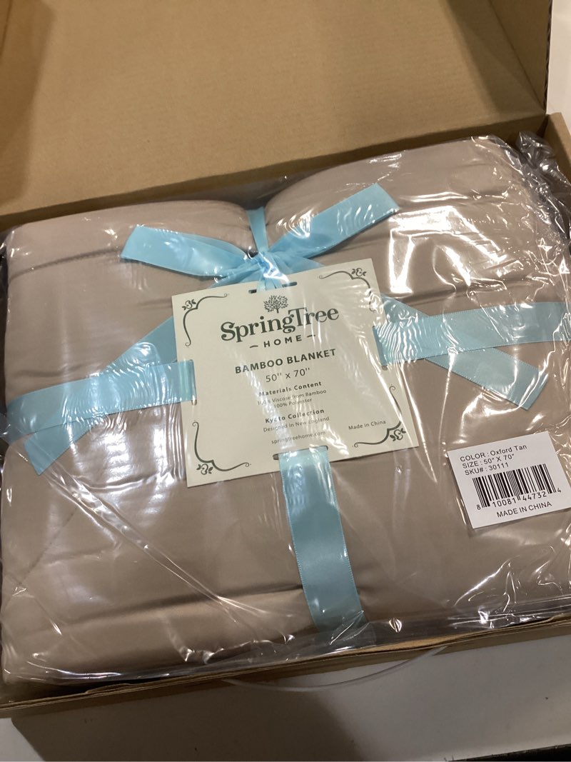 Condition photo showing New/Like New for Springtree Home Luxury Viscose from Bamboo Blanket & Comforter | Oversized Viscose from Bamboo Throw (color may vary ours is beige)