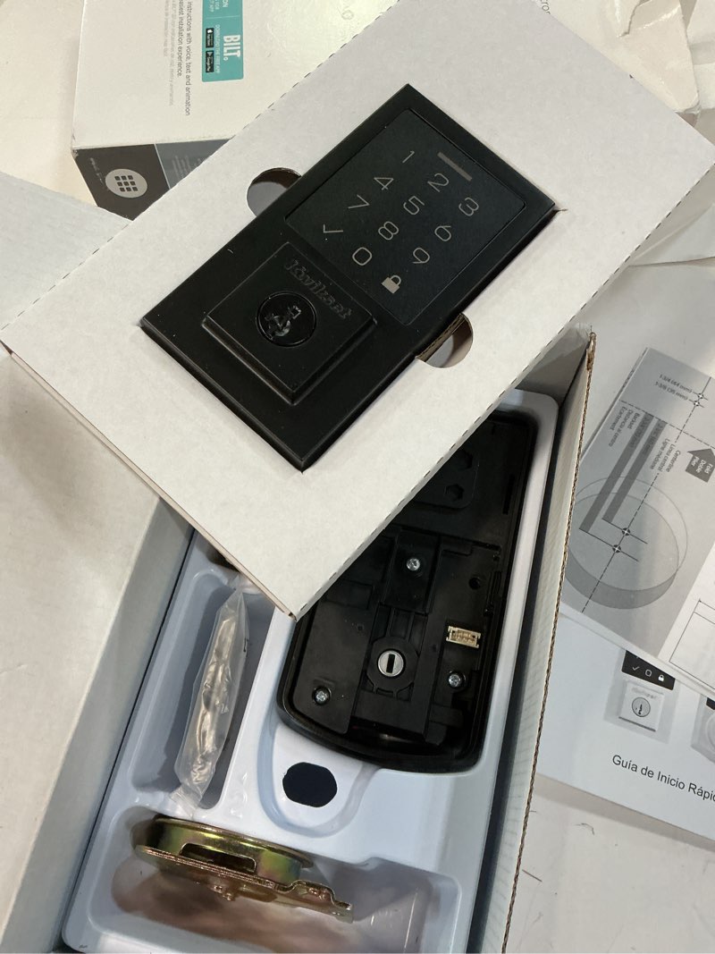 Condition photo showing As Is for 270 CNT 514 SMT RBP RCALFD Contemporary Smartcode Touchpad Deadbolt - Matte Black