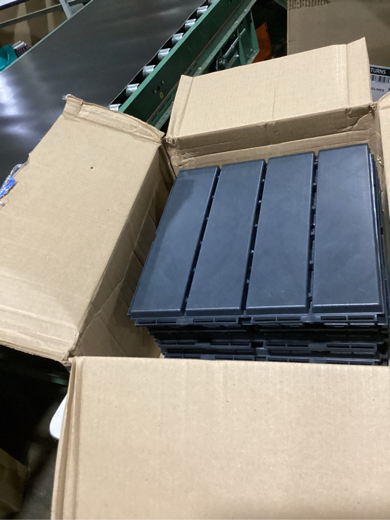 Condition photo showing New/Like New for plastic interlocking deck tiles 9 pack (9 sq ft) - 12"x12" waterproof indoor outdoor patio flooring, snap together anti-slip decking tiles for balcony porch poolside backyard garage, dark grey
