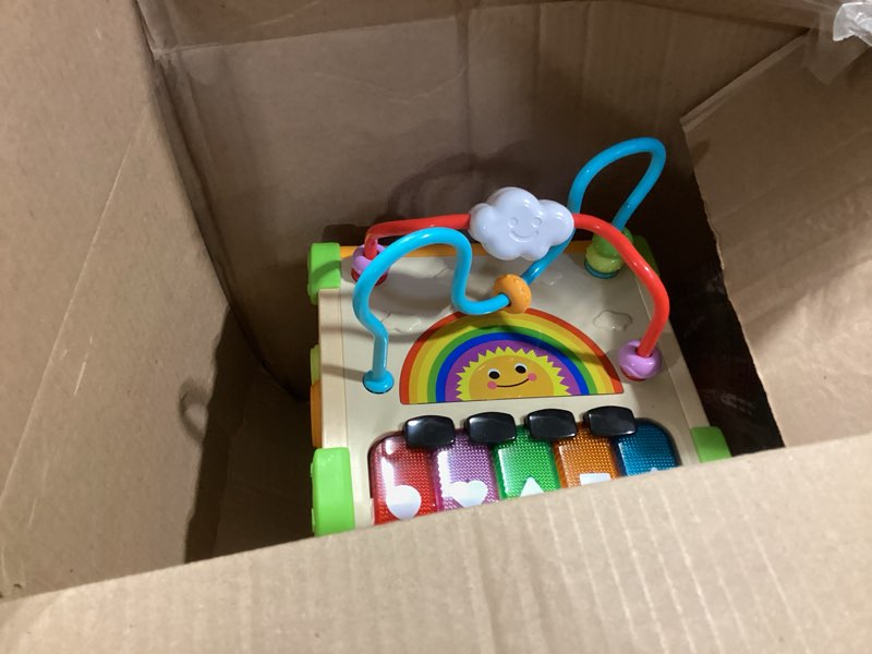 Condition photo showing Good Condition for leapfrog touch and learn electronic musical light-up wooden activity cube toy, animal themed, ages 1 and up