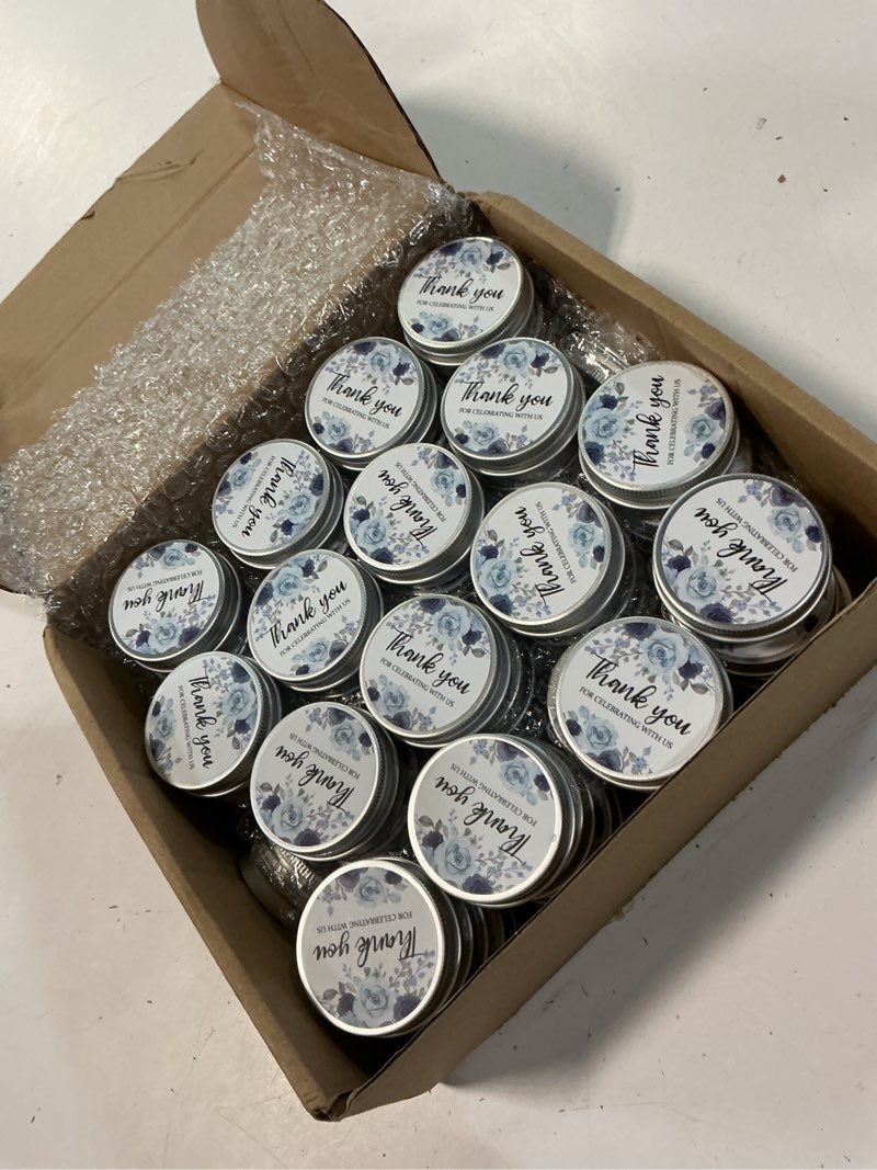 Condition photo showing Good Condition for mtlee 50 pcs wedding candles gift favors for guests 1 oz lavender scented soy wax aromatherapy candle favors for bridal shower rustic wedding party guests (blue rose)