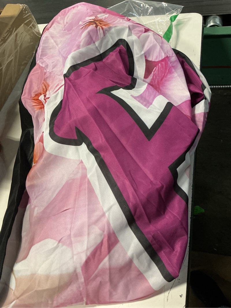 Condition photo showing Good Condition for mindsoft 2.5 x 12 ft flowers feather flag only - windless single-sided printing feather flag outdoor business advertising banner, no pole(light pink) light pink flowers