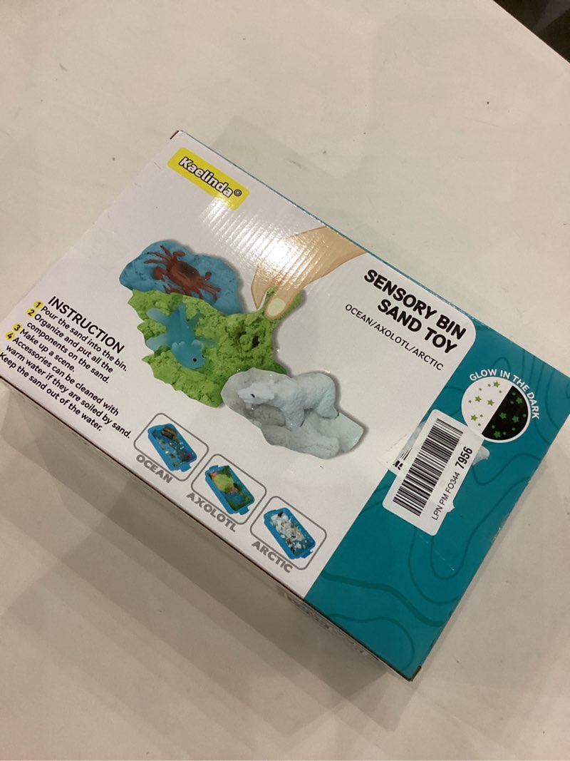 Condition photo showing New/Like New for Ocean Sensory Bin - Sea Animals Toys for Kids 3-5, Sensory Bin Sand Gifts for Toddler 3-4, Ocean Toys Sensory Sand for Boys Girls Birthday 3 4 5 6 7 8 Year Old