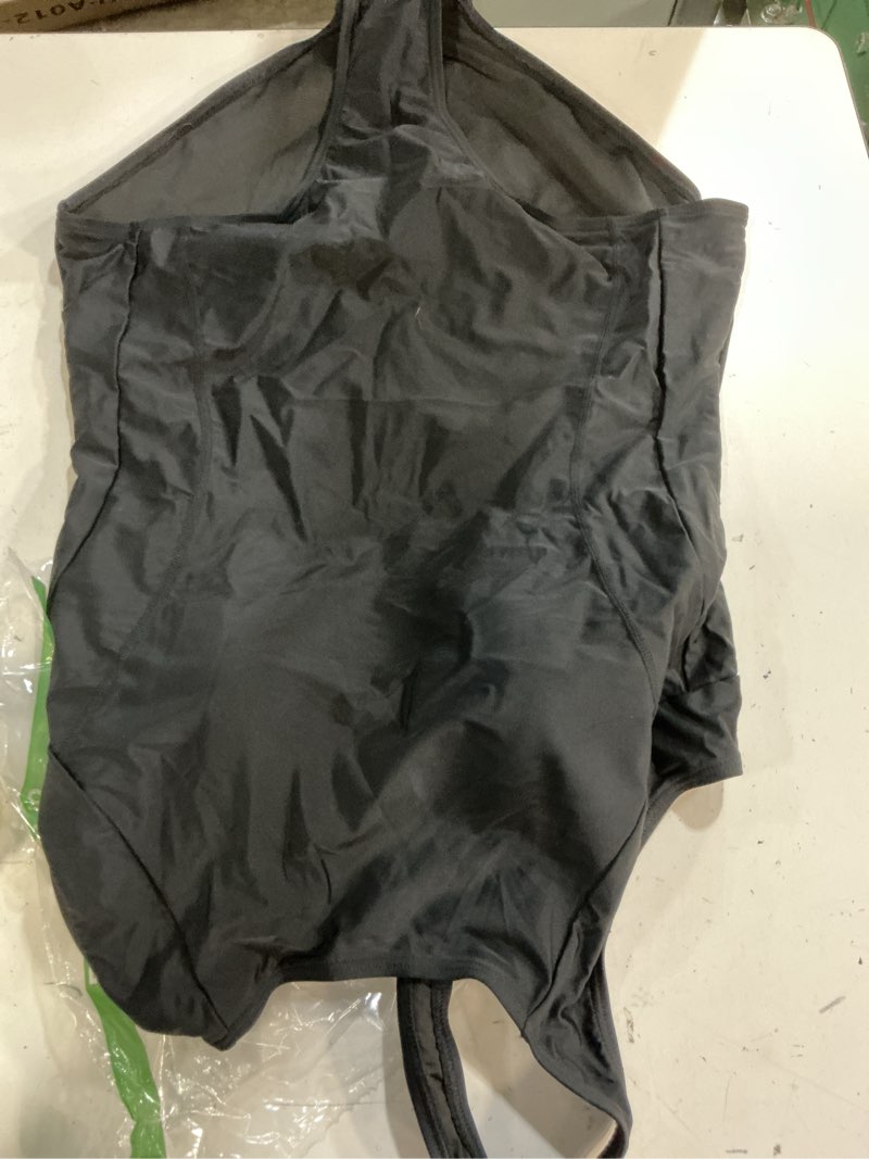 Condition photo showing As Is for beautyin women's one piece athletic racerback swimsuit slimming bathing suit xx-large all black