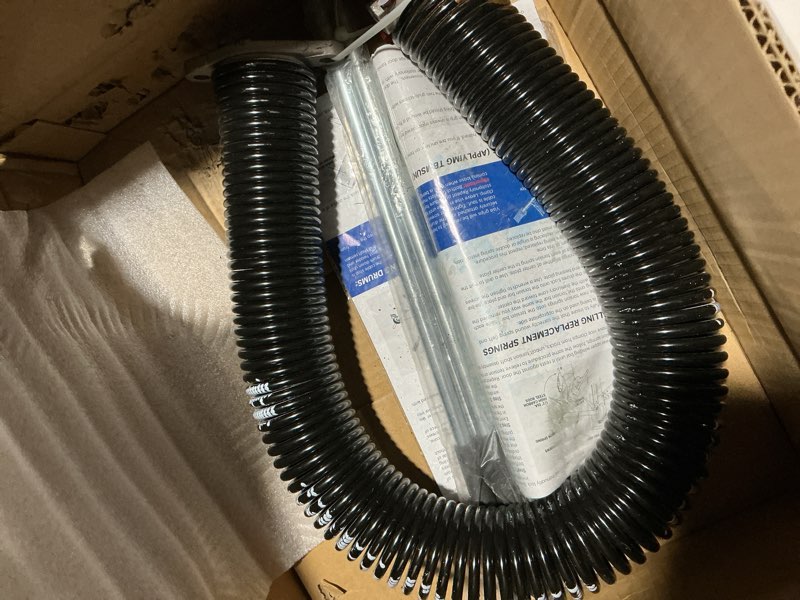 Condition photo showing As Is for Left Hand Wind?Black Cone?2" Garage Door Torsion Spring with Non-Slip Winding Bars & Gloves, High Precision Electrophoresis Black Coated, for Replacement, MIN 16,000 Cycles (0.250x2''x28'')