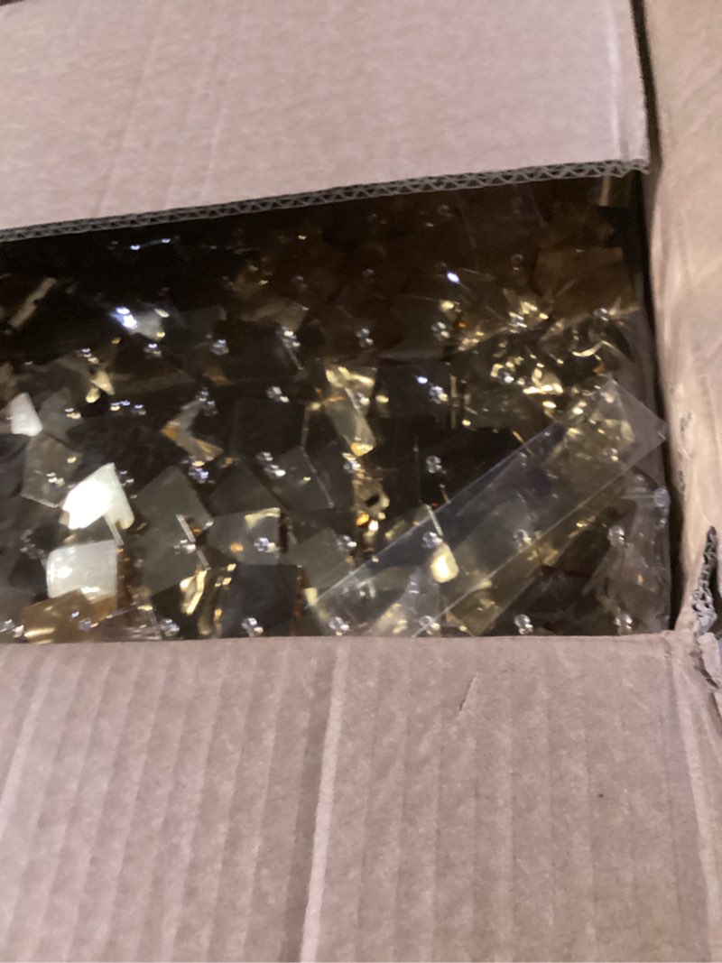 Condition photo showing New/Like New for 8 x 8 ft light gold shimmer wall backdrop for party decorations - 64 pcs square sequin backdrop panels for birthday disco engagements graduations prom home decor party supplies 64 pcs light gold