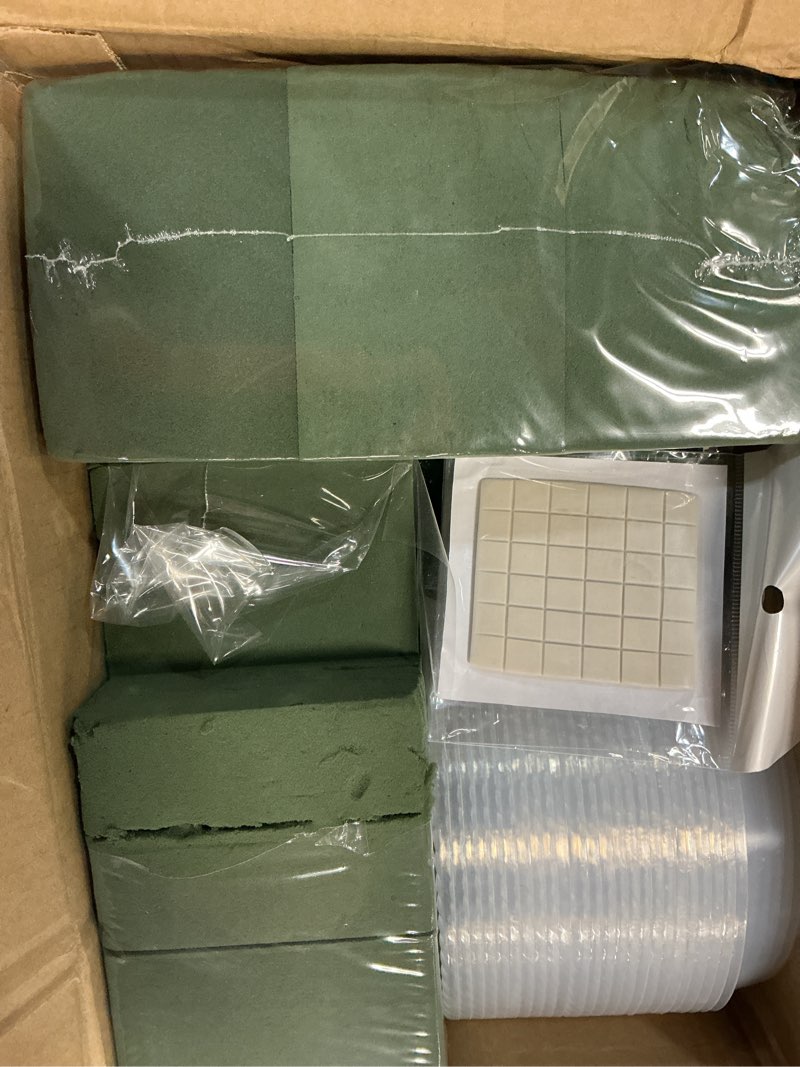 Condition photo showing Good Condition for sabary 12 sets flower foam with 6 inch clear plastic bowl for floral arrangements wet floral foam 2 roll 32.8 yd tape 30 gram white adhesive for tall vases centerpiece table party wedding decor 6 inch brick 12