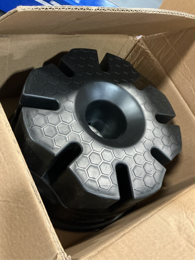 Condition photo showing As Is for roblock 6''h 4 pcs trailer jack block with bag, rv camper stabilizer blocks for travel trailer, suit for any tongue jack, post, foot, 5th wheels, round square or scissor stabilizer 578h-6''h 4pcs
