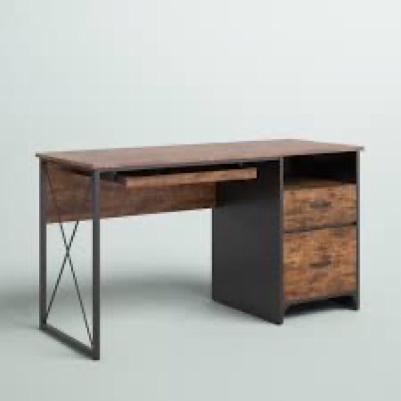 Labelle 55" W Writing Study Computer Table Workstation with Keyboard Tray