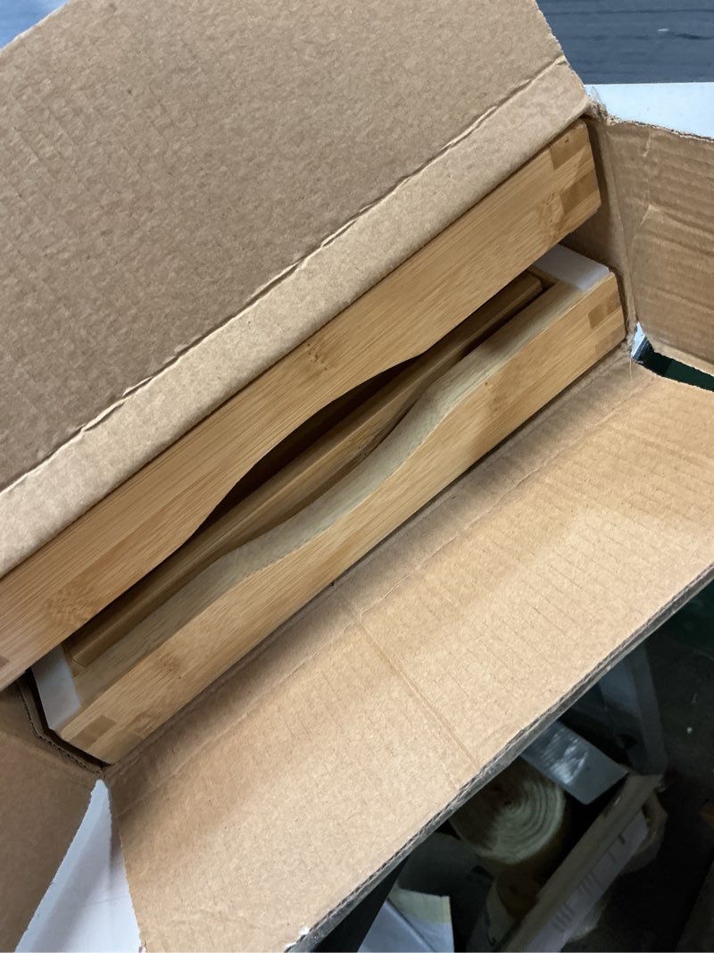 Condition photo showing Good Condition for Bamboo Bathtub Caddy Tray Expandable for Luxury Bath, Bath Accessories & Table with Wine Glass Holder, Book Stand Bathroom Organizer with Extending Sides for Men/Women,Natural