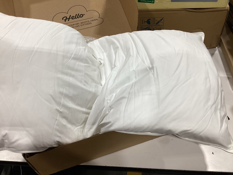 Condition photo showing Good Condition for 100% natural white goose down pillow pack of 1, king size- medium | luxury hotel bed pillow with goose feather down pillows with ultra comfort 700tc cotton shell