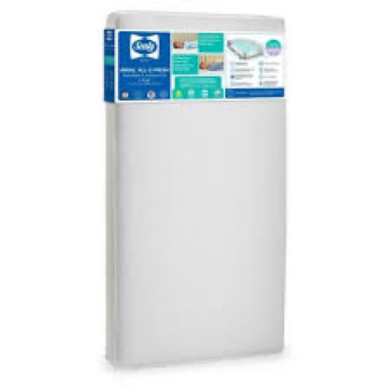 Modera Baby Organic Cotton Dual-Sided Mini Crib Mattress (38"x24"x3") - WHITE