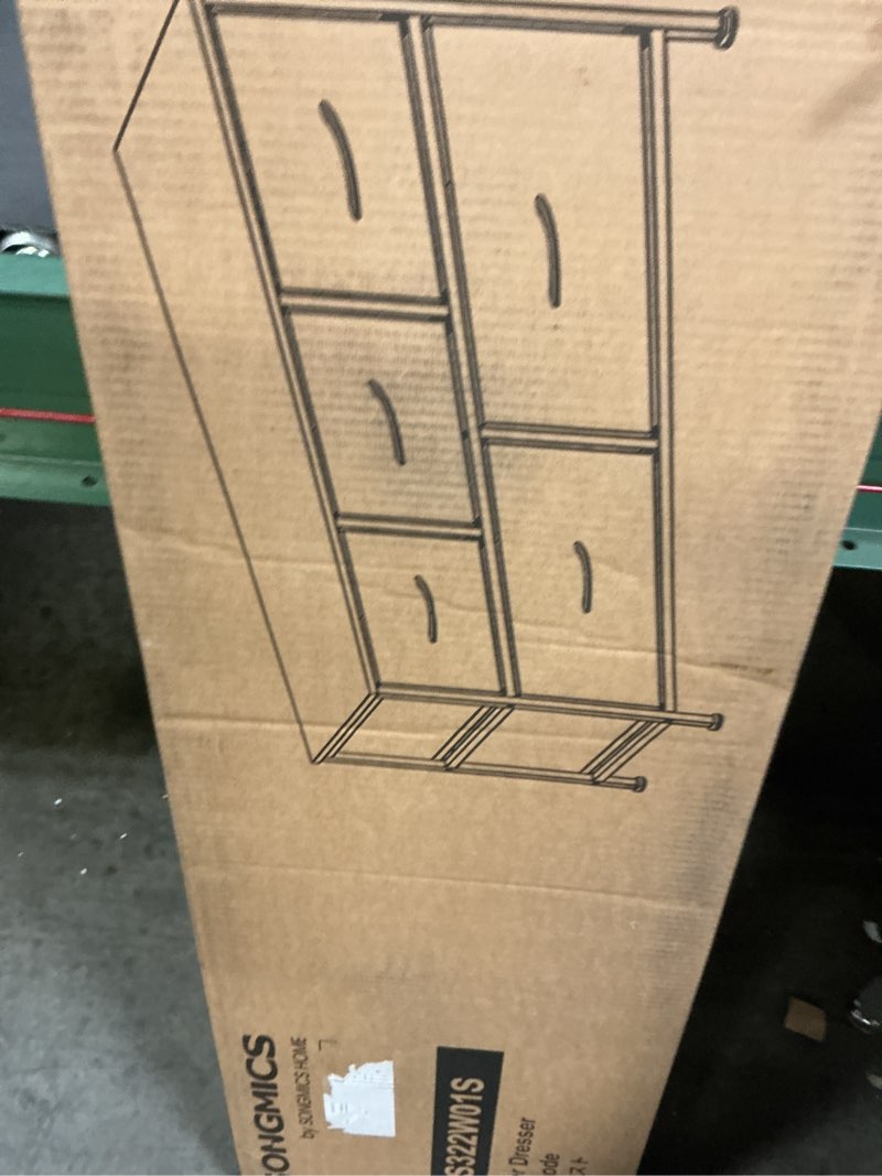 Condition photo showing New/Like New for songmics dresser for bedroom, chest of drawers, steel, mdf, 5 non-woven fabric drawers, storage organizer unit, closet, entryway, cloud white and snow white ulgs322w01s cloud white + snow white 11.8"d x 38.9"w x 20.6"h (5 drawers)