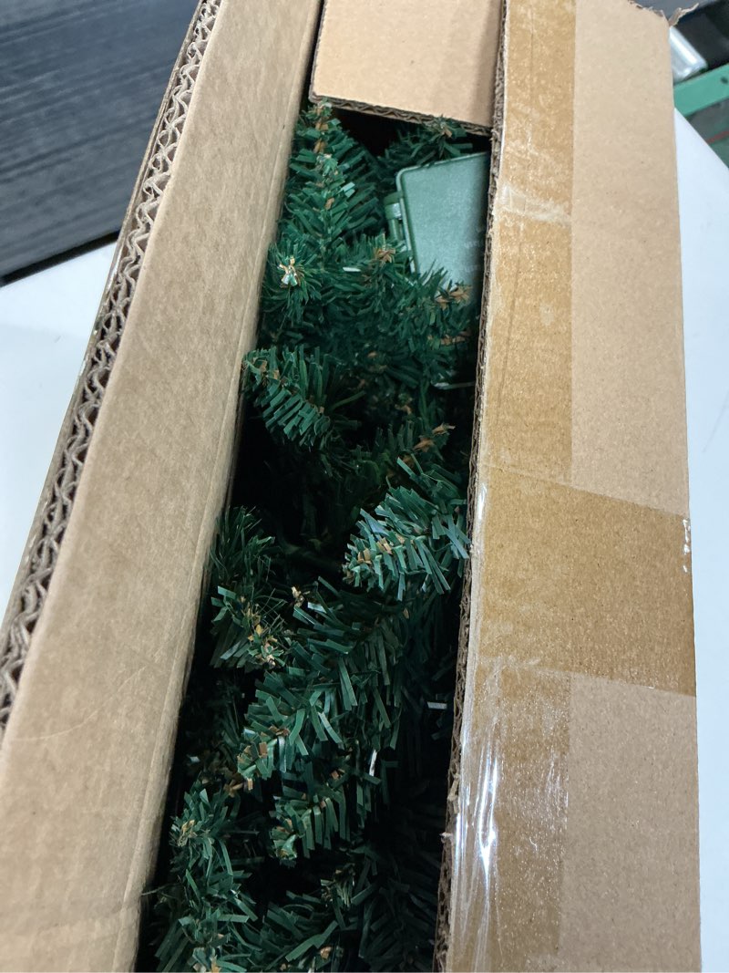 Condition photo showing New/Like New for 9 FT Artificial Norfolk Pine Garlands with Lights, Real Touch Green Greenery Garland for Stairs, Table, Mantle, Wall, Indoor & Outdoor Christmas Decorations 9FT Norfolk Pine Garlands