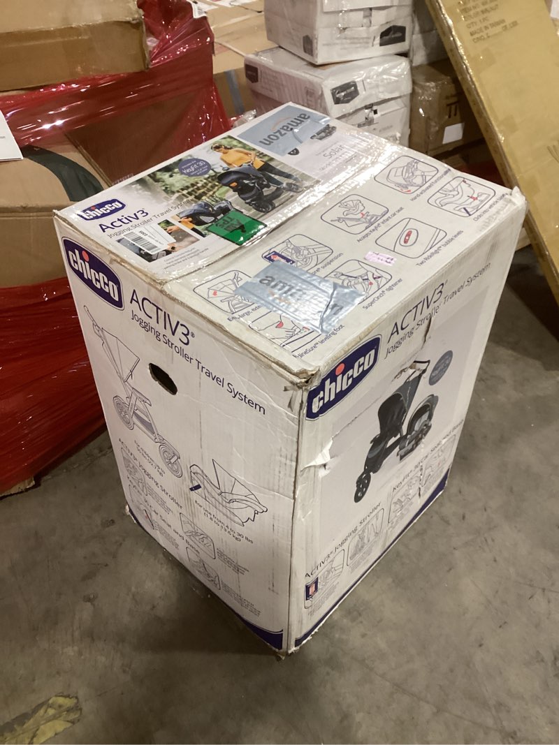 Condition photo showing Good Condition for Chicco Activ3 Jogging Stroller Travel System, Includes Chicco KeyFit 30 Infant Car Seat with Base, Lightweight Aluminum Frame, Stroller and Car Seat Combo, Baby Travel Gear | Solar/Grey