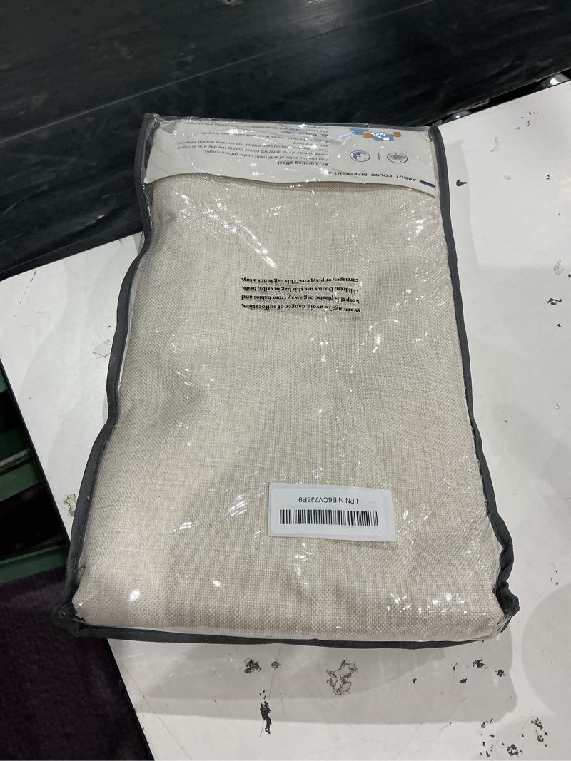 Condition photo showing Good Condition for inovaday 100% blackout curtains for bedroom, cream black out curtains 90 inch long, clip rings linen blackout drapes, thermal insulated room darkening for living room, 2 panels - w50xl90 cream 50"w x 90"l (pack of 2)