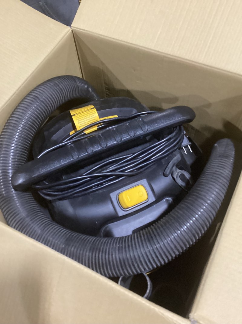 Condition photo showing As Is for DEWALT Stealthsonic Quiet 12-Gallon 5.5 HP Corded Wet/Dry Shop Vacuum with Accessories