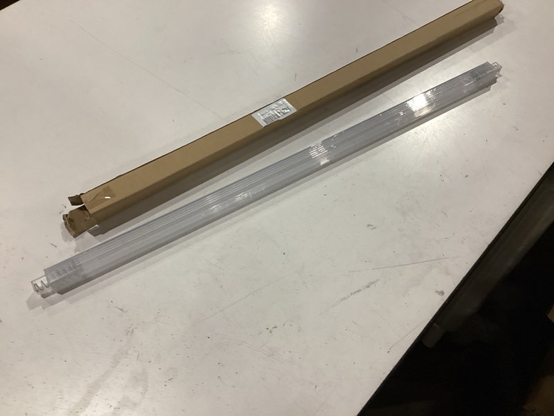 Condition photo showing New/Like New for showingo 24 inch clear replacement bathroom towel bar with adjustable spring loaded ends sturdy plastic wall mount for bathroom and kitchen towel storage- replacement towel bar for ceramic holder 1 piece